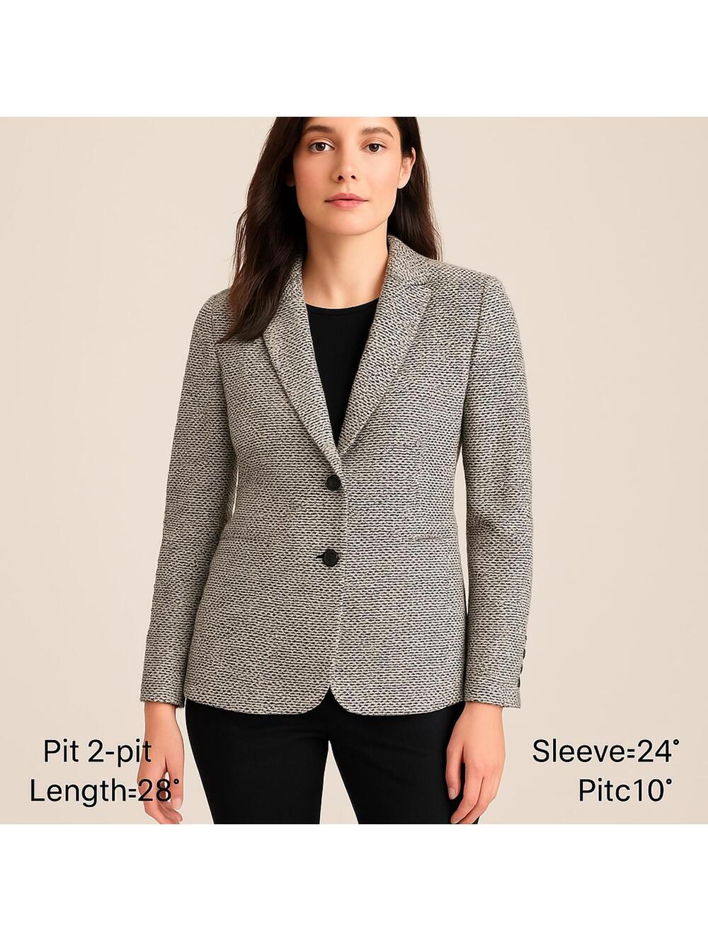 Ann Taylor Tweed Blazer size 10 black white tweed